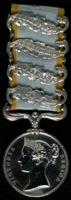 Alexander Barrett : Crimea Medal with clasps 'Alma', 'Balaklava', 'Inkermann', 'Sebastopol'